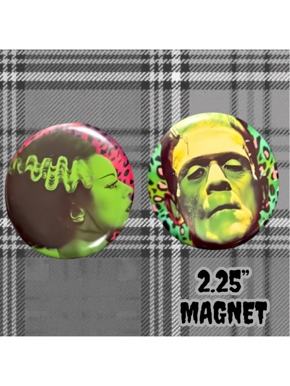 Classic Horror Frankenstein and Bride 2.25" Handmade Magnet